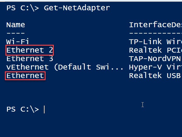 Get-NetAdapter