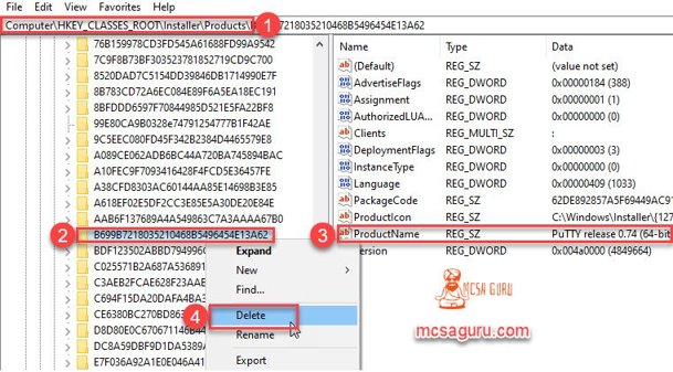 Delete Product From Registry