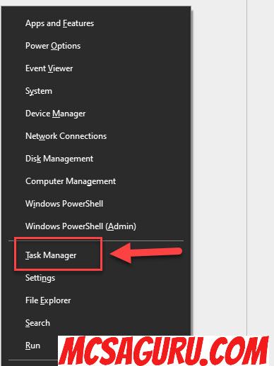Windows+X Taskmanager Shortcut Key