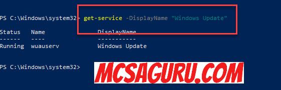 check the status of windows update service using Powershell