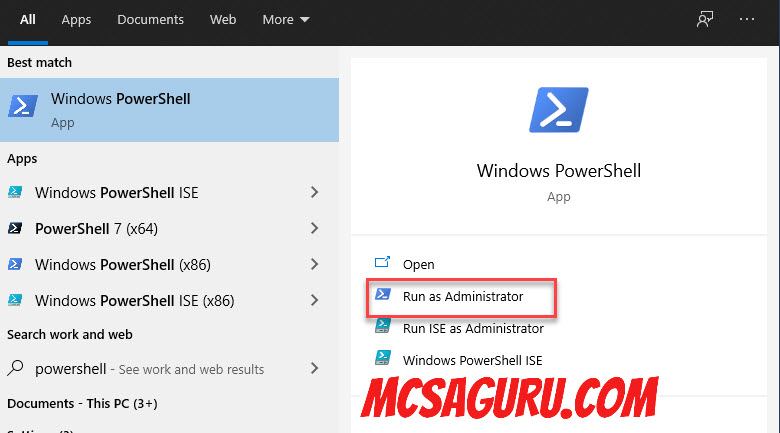 How to run PowerShell script - MCSAGURU