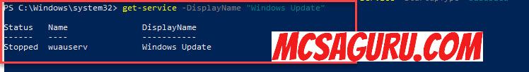 windows update service is disabled using powershell
